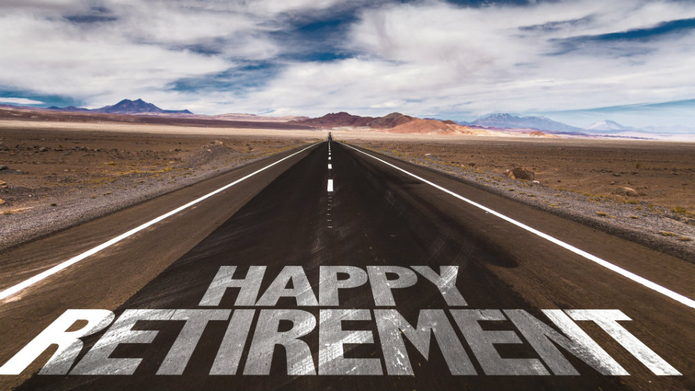 Happy Retirement” on a street
