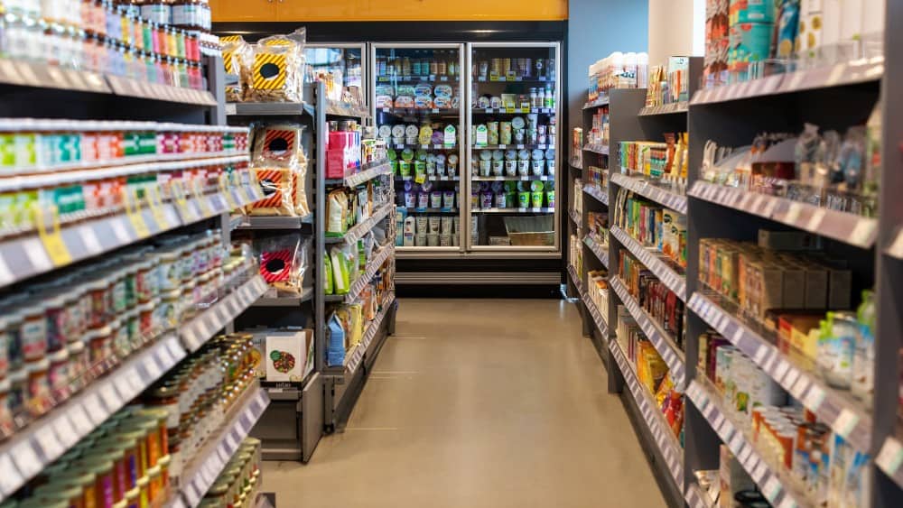 Supermarket aisle groceries retail