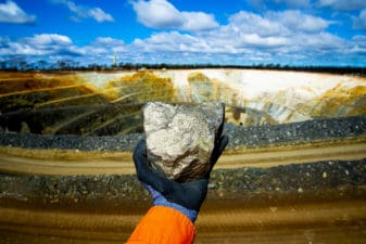 Nickel ore is mined from the ground.