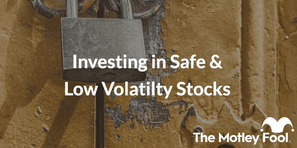 A lock with the text "Investing in Safe & Low Volatilty Stocks"