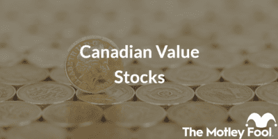 Coins with the text “Canadian Value Stocks” and The Motley Fool jester cap logo