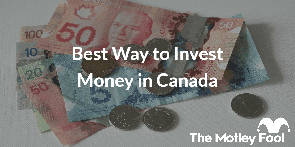 Money with the text “Best Way to Invest Money in Canada” and The Motley Fool jester cap logo