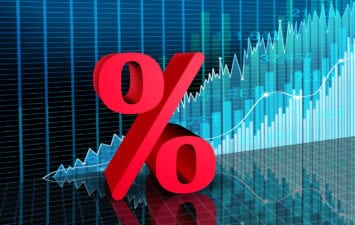Getty - percentage sign interest rate return performance sale discount