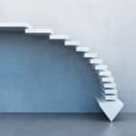 crisis concept, falling stairs