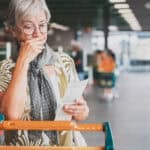 shopper checks her receipt