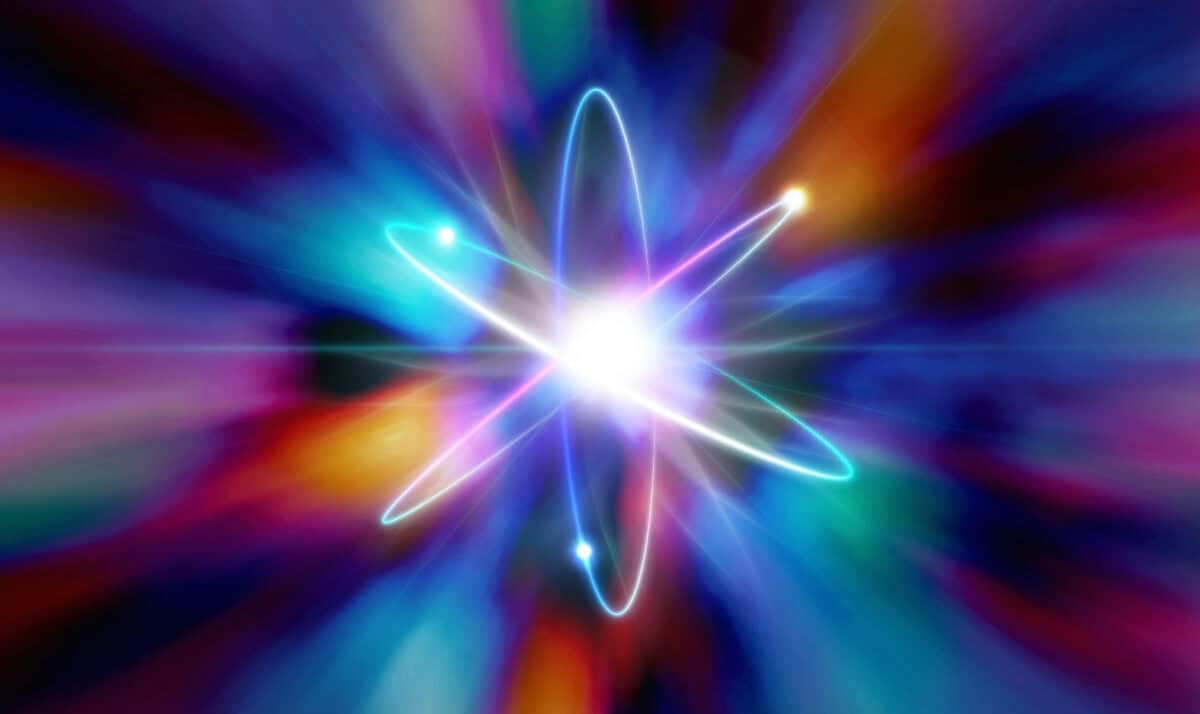 close-up of atomic particle
