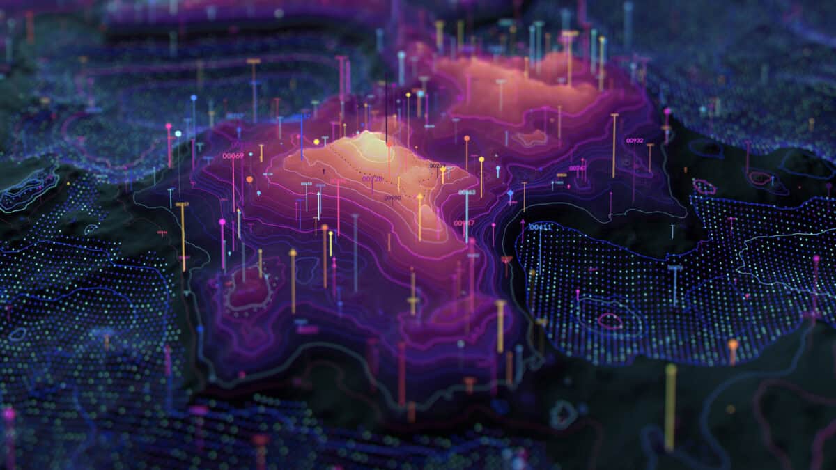 abstract visualization of digital data processing