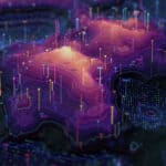 abstract visualization of digital data processing