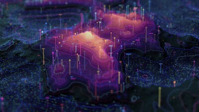 abstract visualization of digital data processing